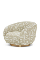 Brass Base Curved Swivel Chair | Eichholtz Brice | Oroatrade.com
