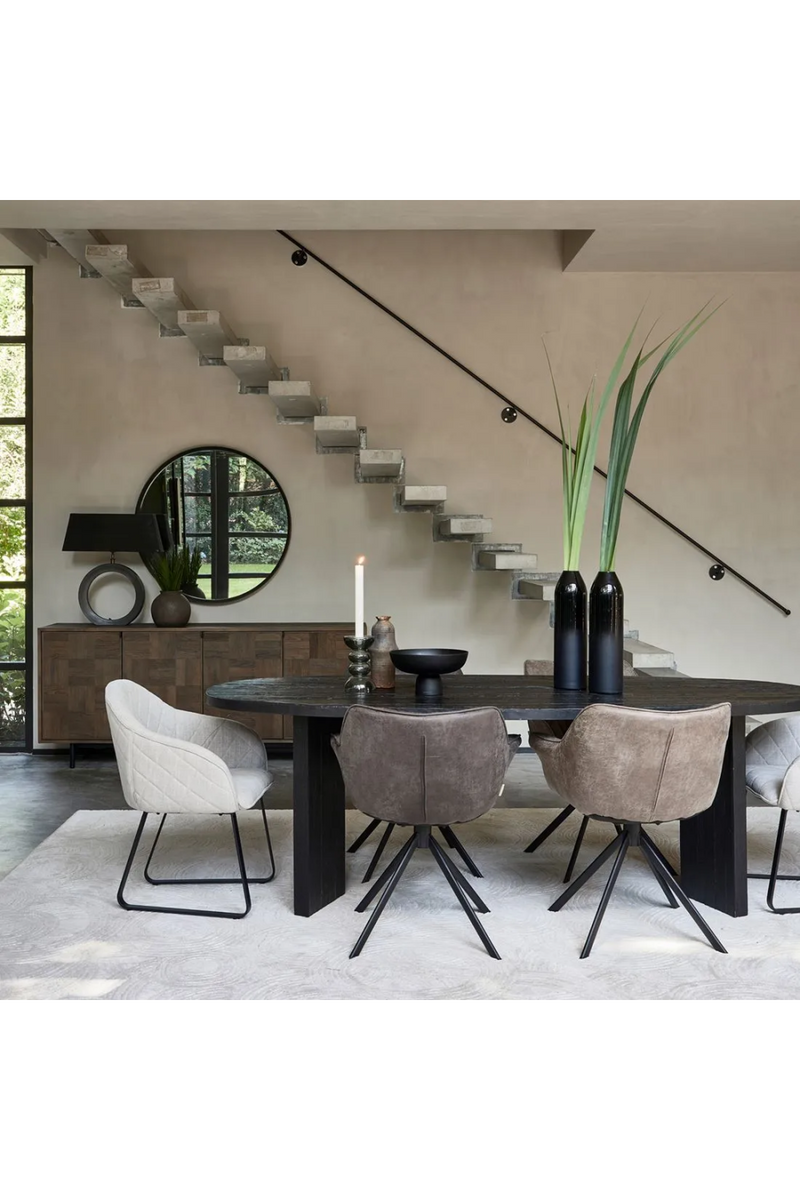 Black Oval Oak Dining Table | Rivièra Maison Sherwood | Oroatrade.com