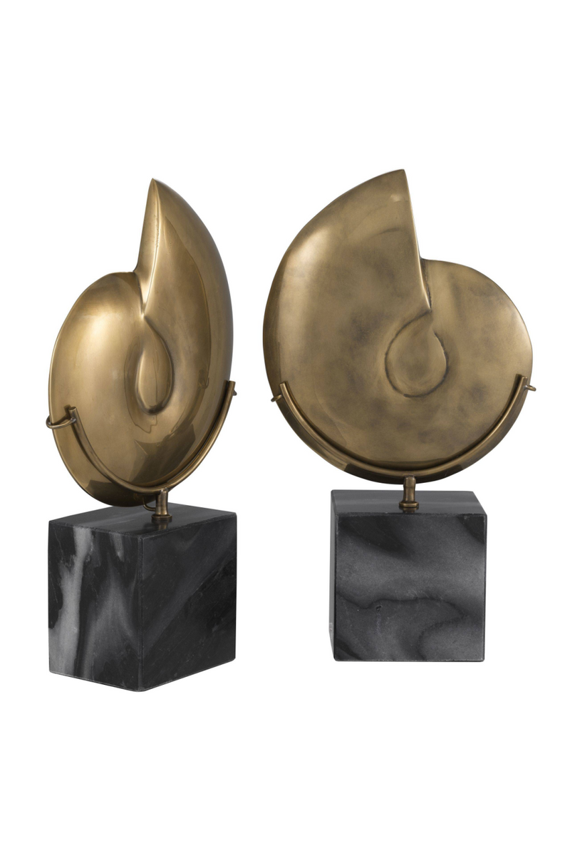 Vintage Brass Object Set of 2  | Eichholtz Ammonite | Oroatrade.com