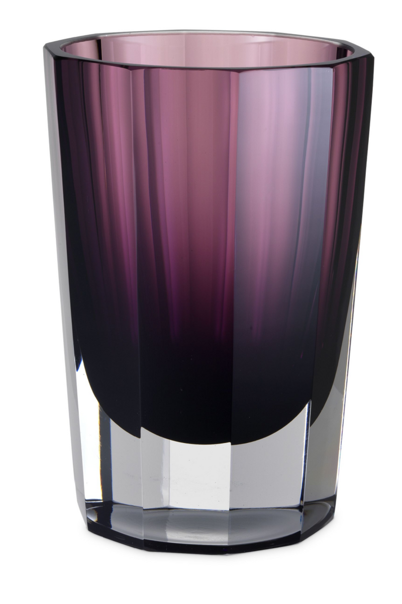 Purple Octagonal Glass Vase | Eichholtz Chavez L | OROA TRADE