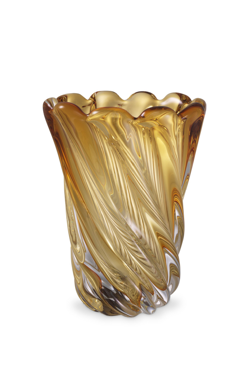 Yellow Swirling Glass Vase | Eichholtz Contessa - S | OROA TRADE