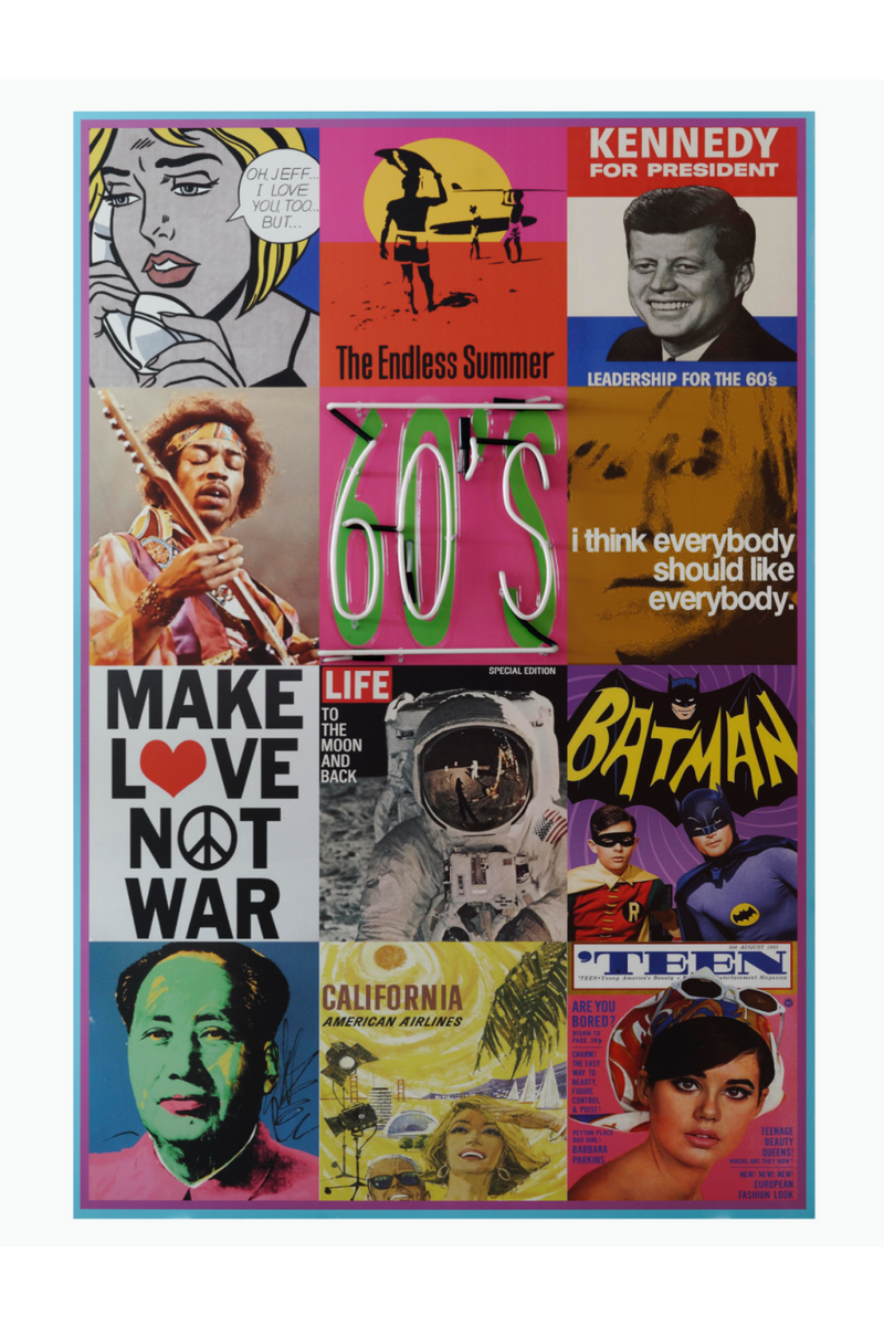 60s Icons Neon Wall Art | Andrew Martin The Sixties | OROATRADE