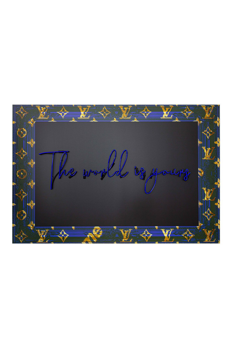 Framed Blue Neon Artwork | Andrew Martin World Is Yours | Oroatrade.com