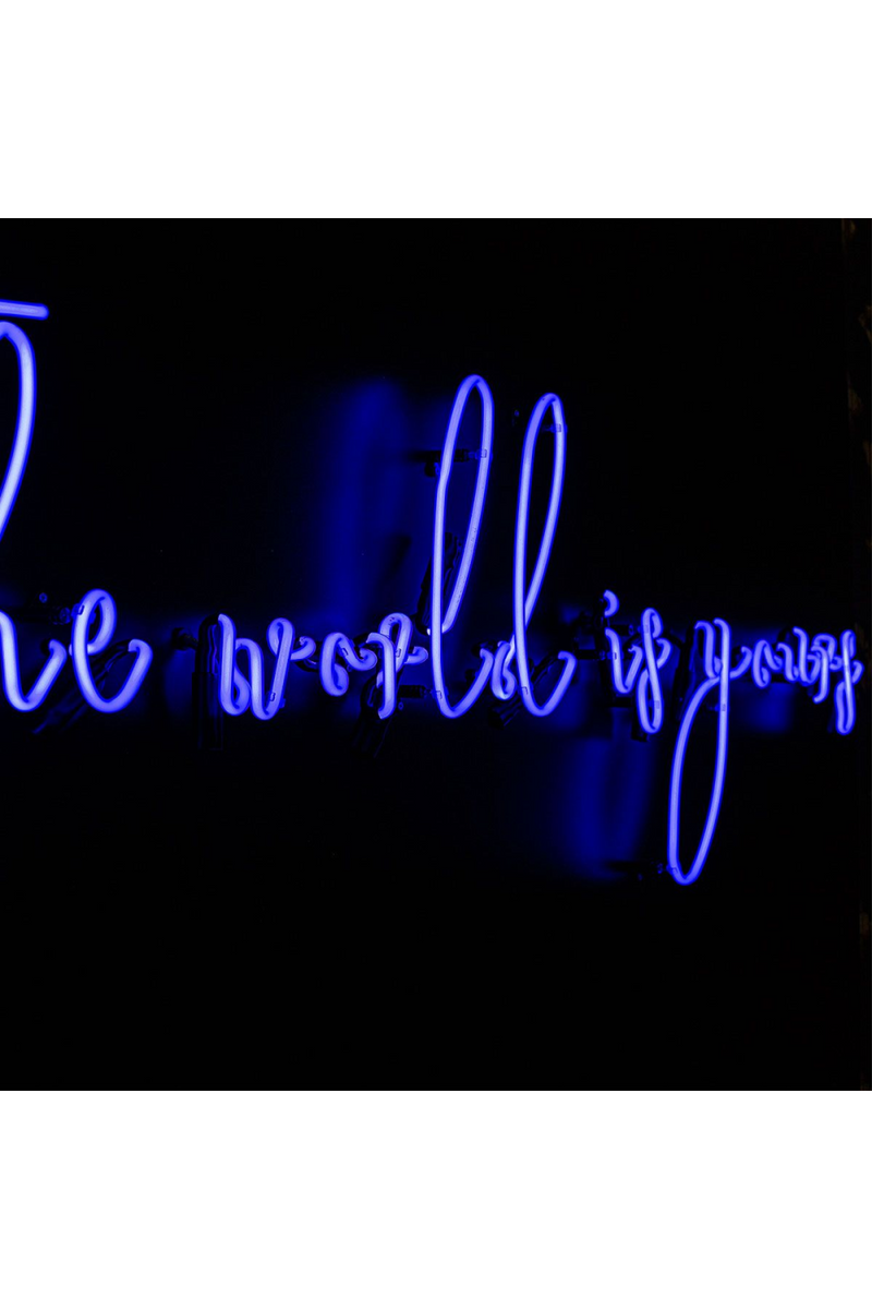 Framed Blue Neon Artwork | Andrew Martin World Is Yours | Oroatrade.com