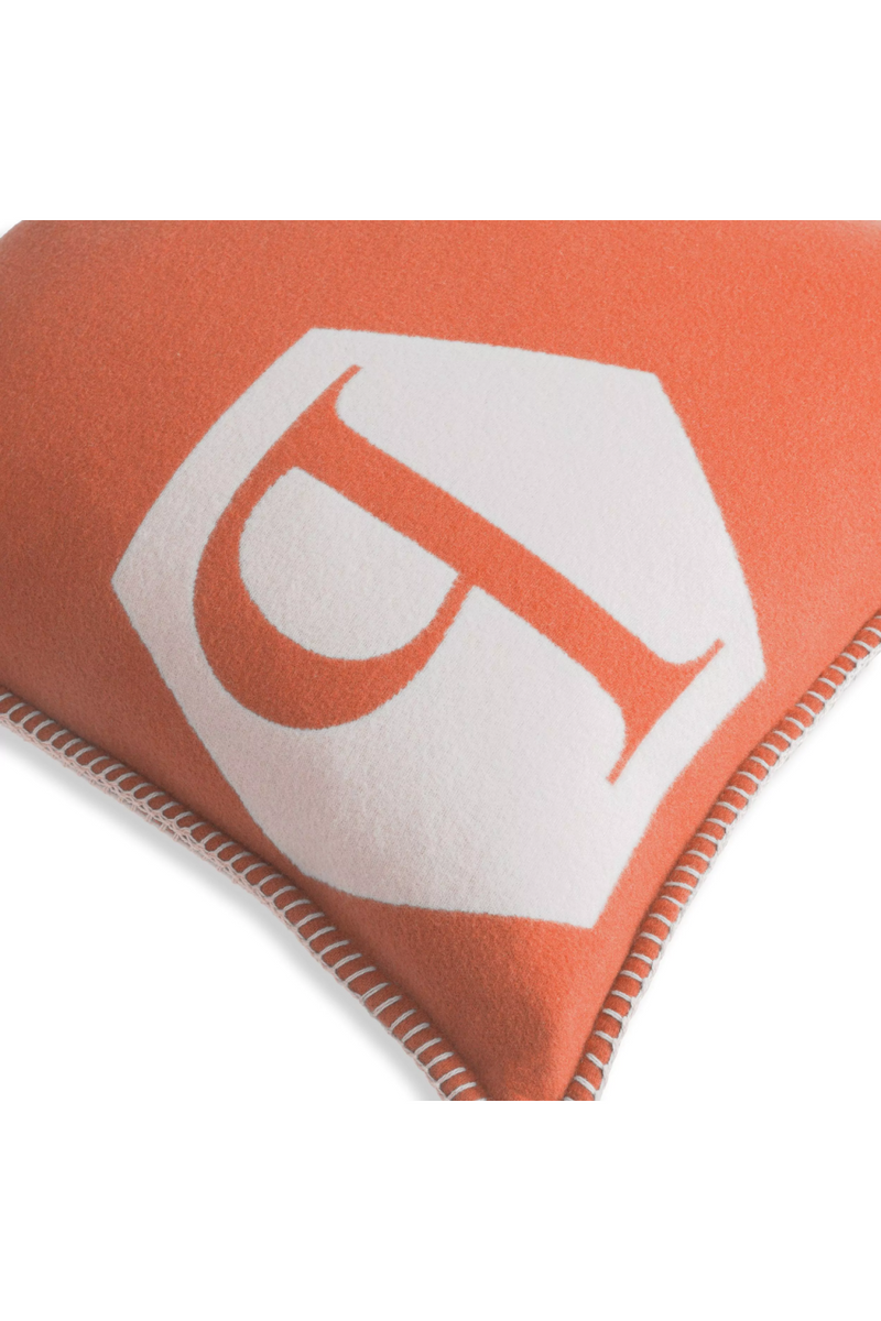 Orange Pastel-Hued Modern Cushion | Philipp Plein Cashmere | Oroatrade.com