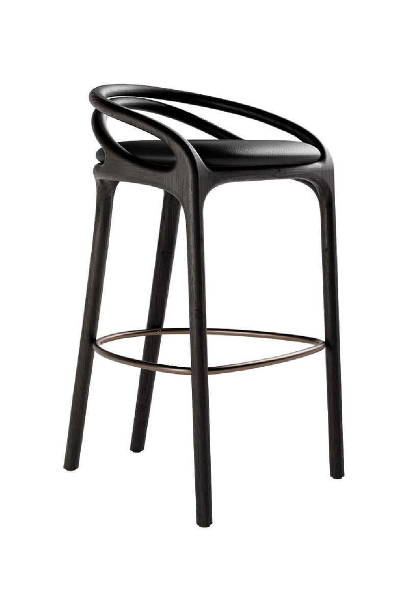 Brown Teak Bar Stool | Ethnicraft Aleta | Oroatrade.com
