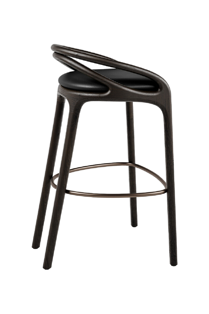 Brown Teak Bar Stool | Ethnicraft Aleta | Oroatrade.com