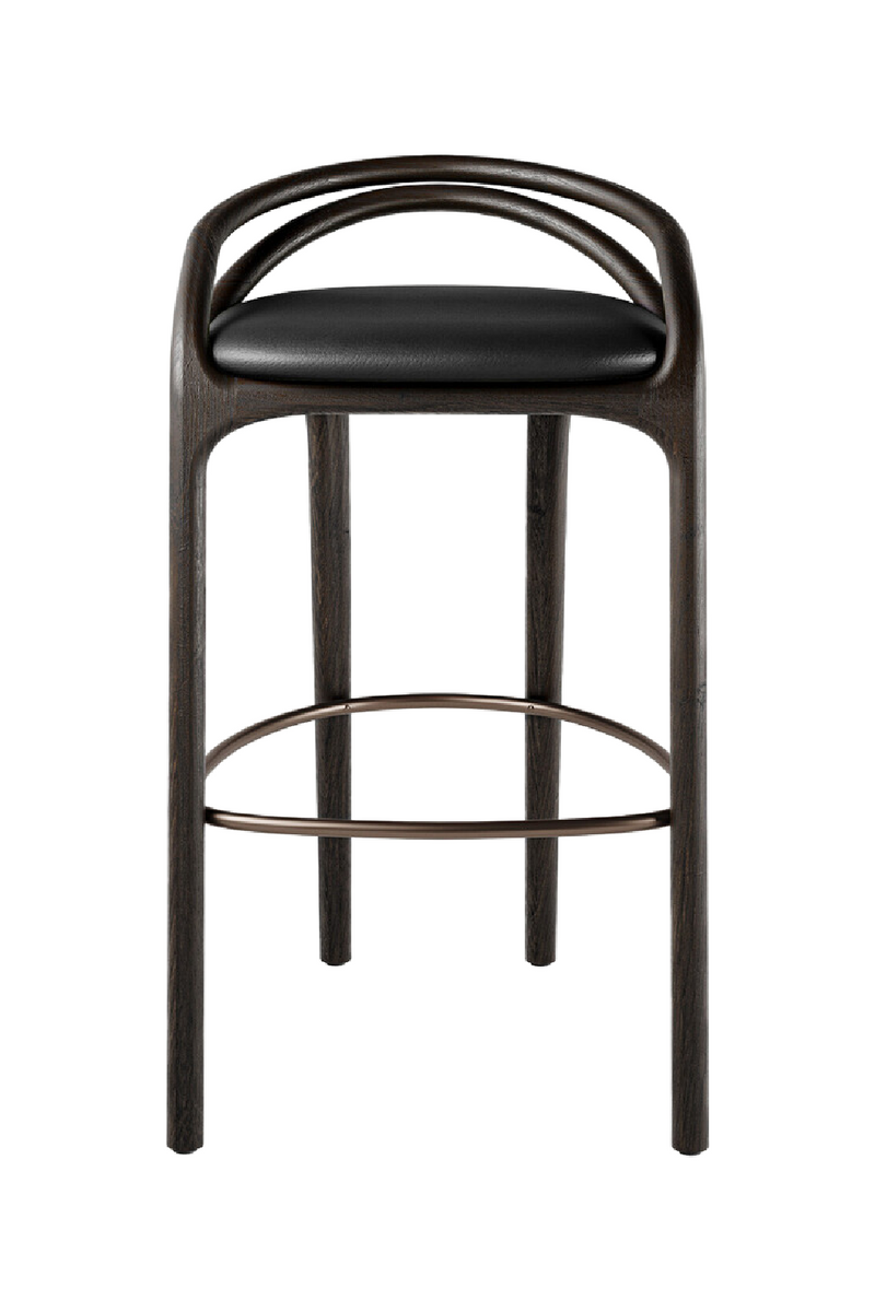 Brown Teak Bar Stool | Ethnicraft Aleta | Oroatrade.com