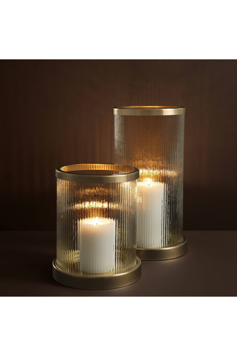 Ribbed Glass Hurricane | Eichholtz Harrington