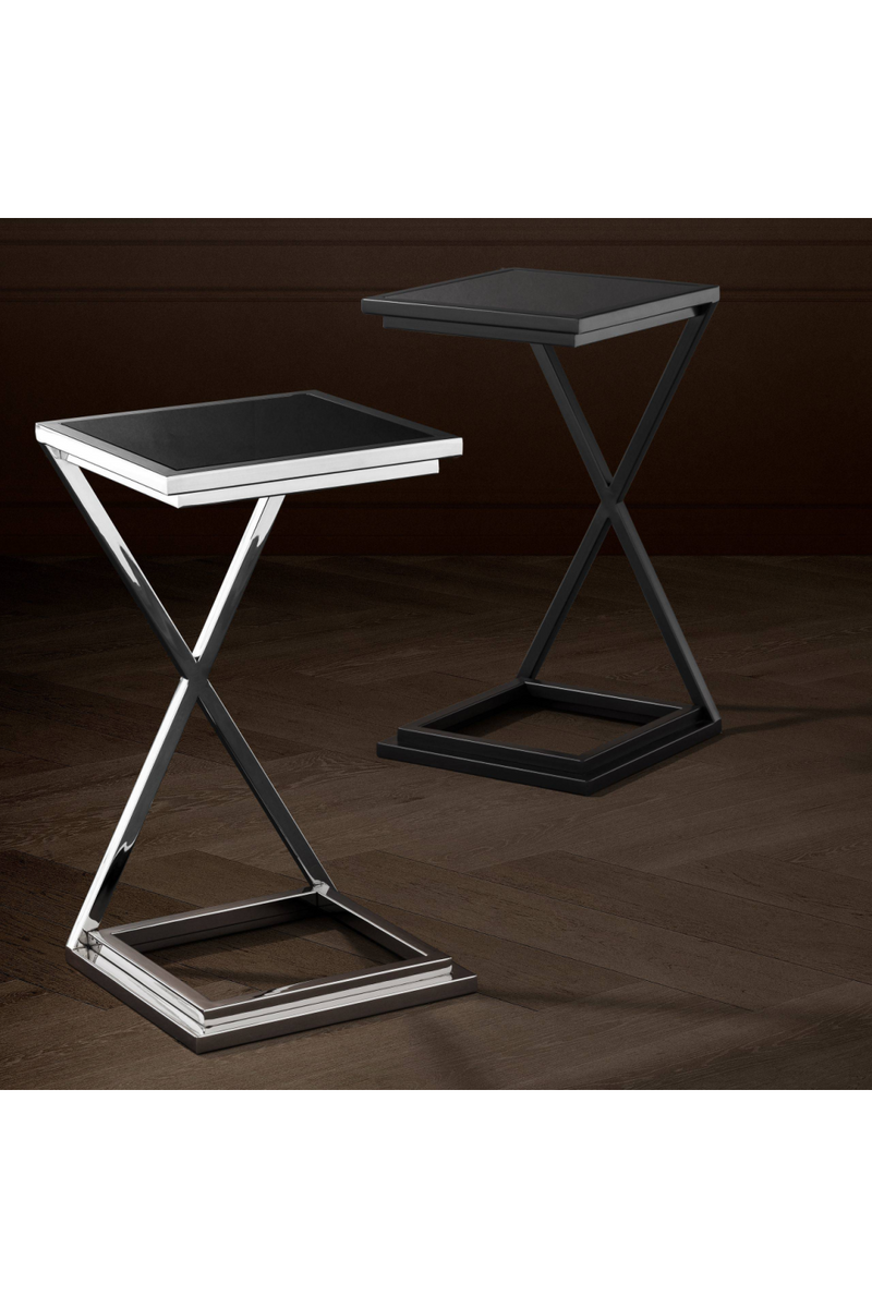 Gunmetal Glass Side Table | Eichholtz Cross | Oroatrade.com