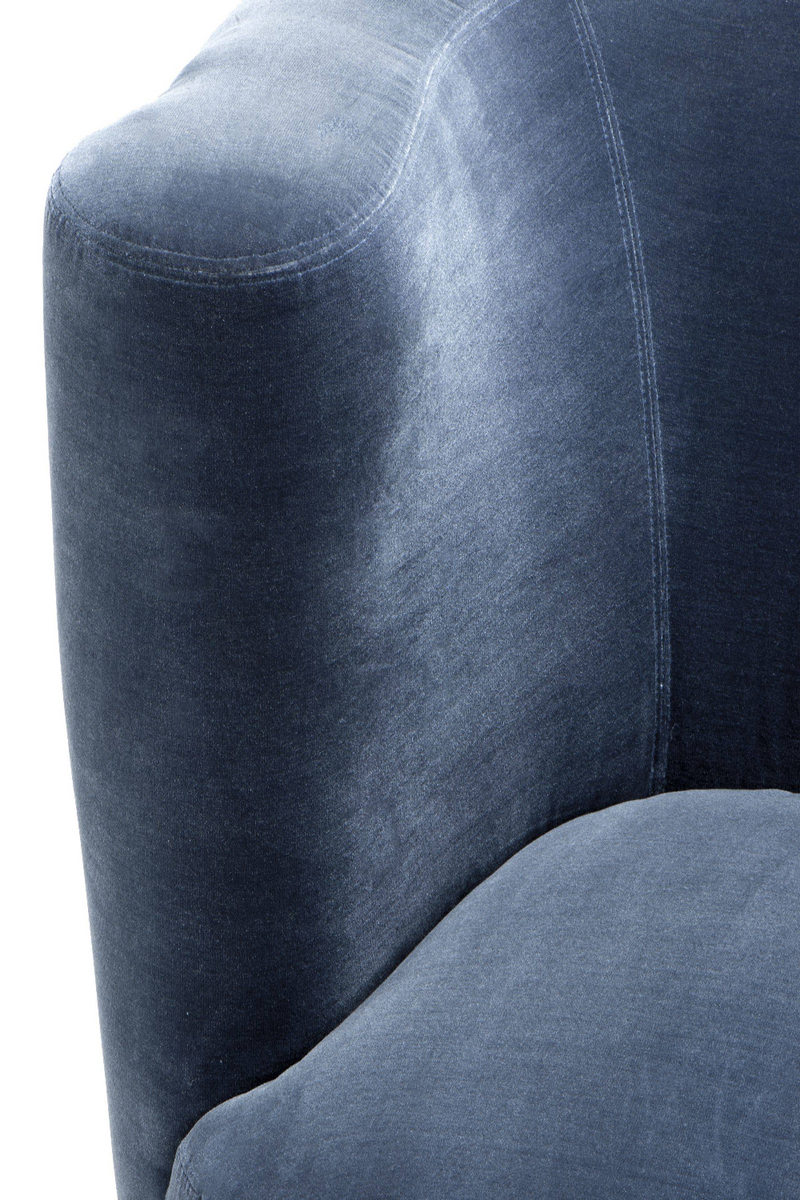 Blue Velvet Curved Back Chair | Eichholtz Khan | Oroatrade.com