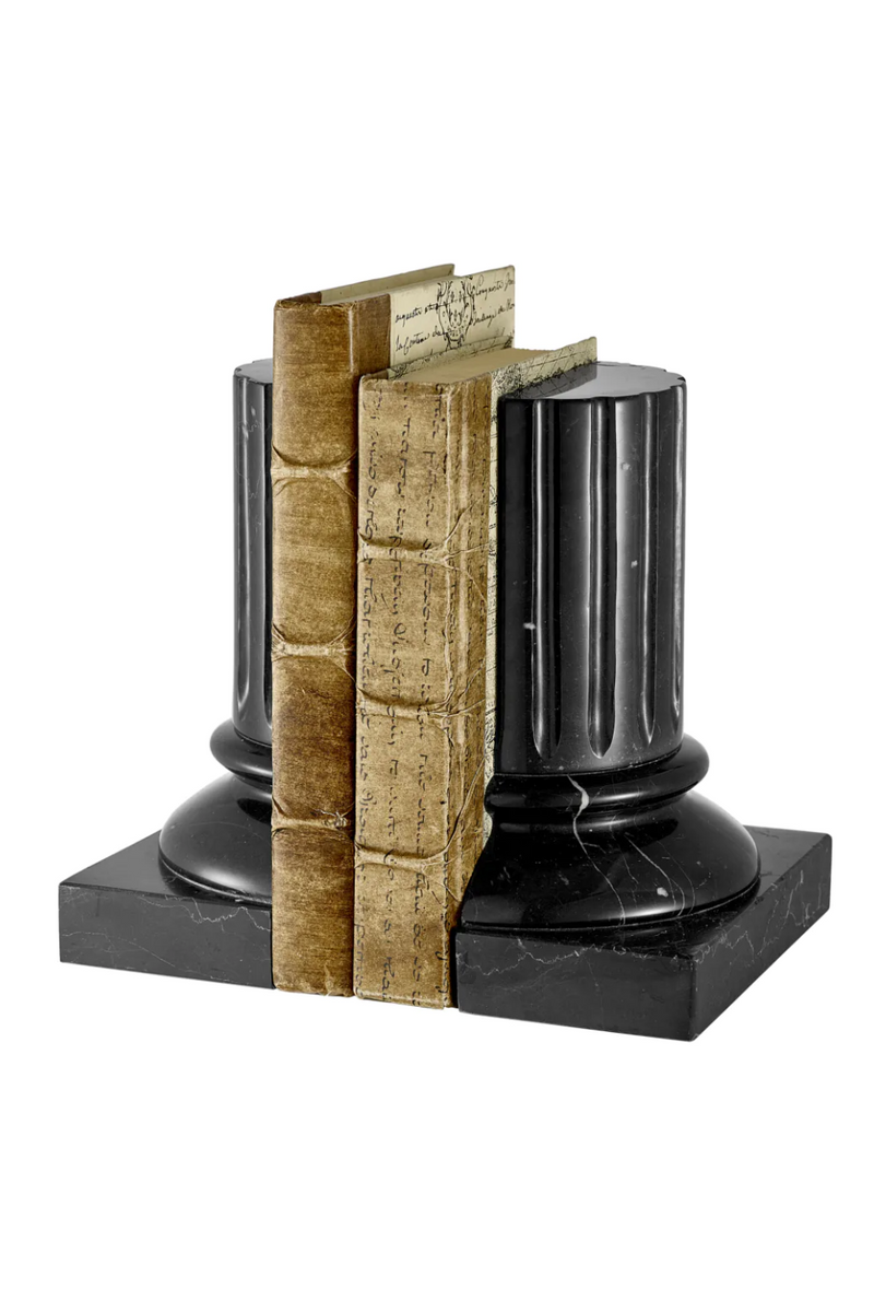 Black Marble Pillar Book Ends (2) | Eichholtz Rival | Oroatrade.com