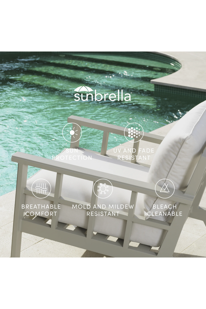 White Outdoor Sunbrella Lounge Chair | Eichholtz Como