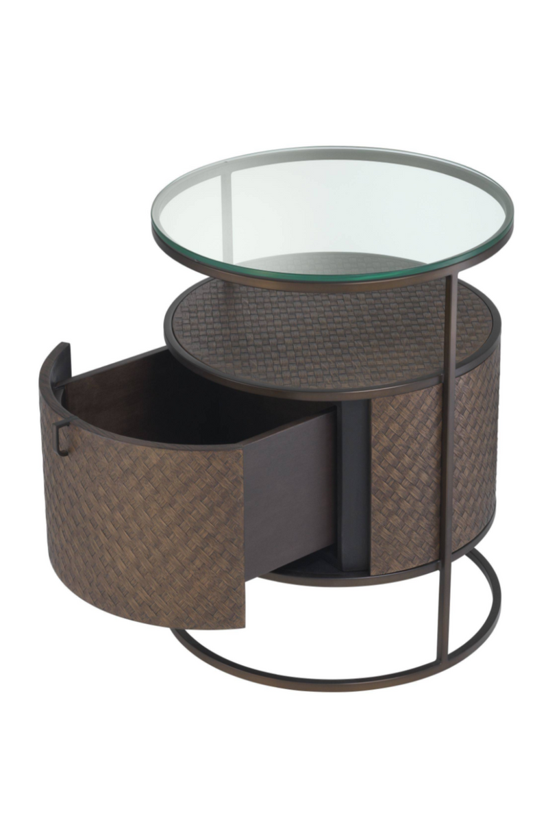 Round Woven Oak Bedside Table | Eichholtz Napa Valley | Oroatrade.com