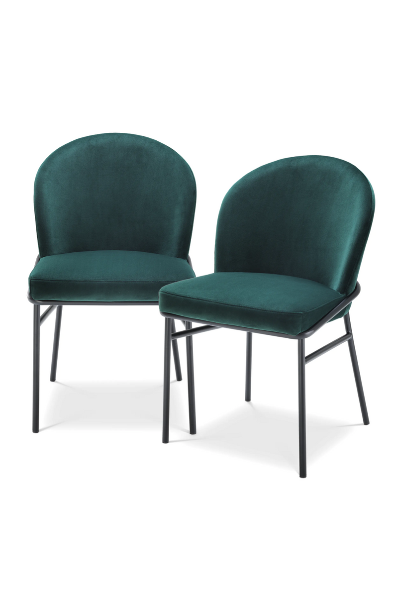 Dark Green Velvet Dining Chair (set of 2) | Eichholtz Willis | Oroatrade.com