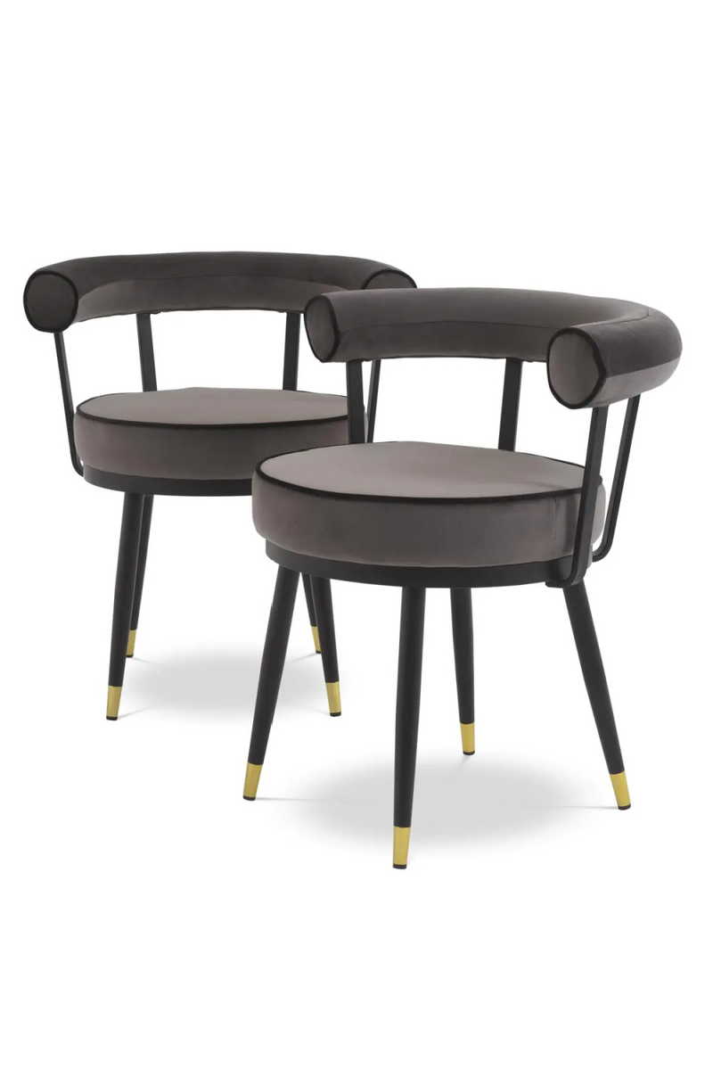Velvet Barrel Dining Chair Set (2) | Eichholtz Vico | Oroatrade.com