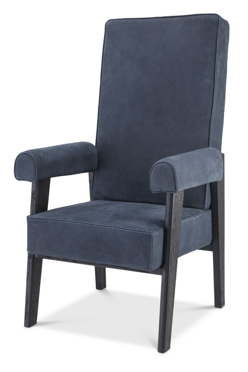 Blue Leather High-Back Chair | Eichholtz Milo | Oroatrade.com