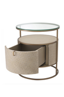 Round Woven Oak Bedside Table | Eichholtz Napa Valley | Oroatrade.com
