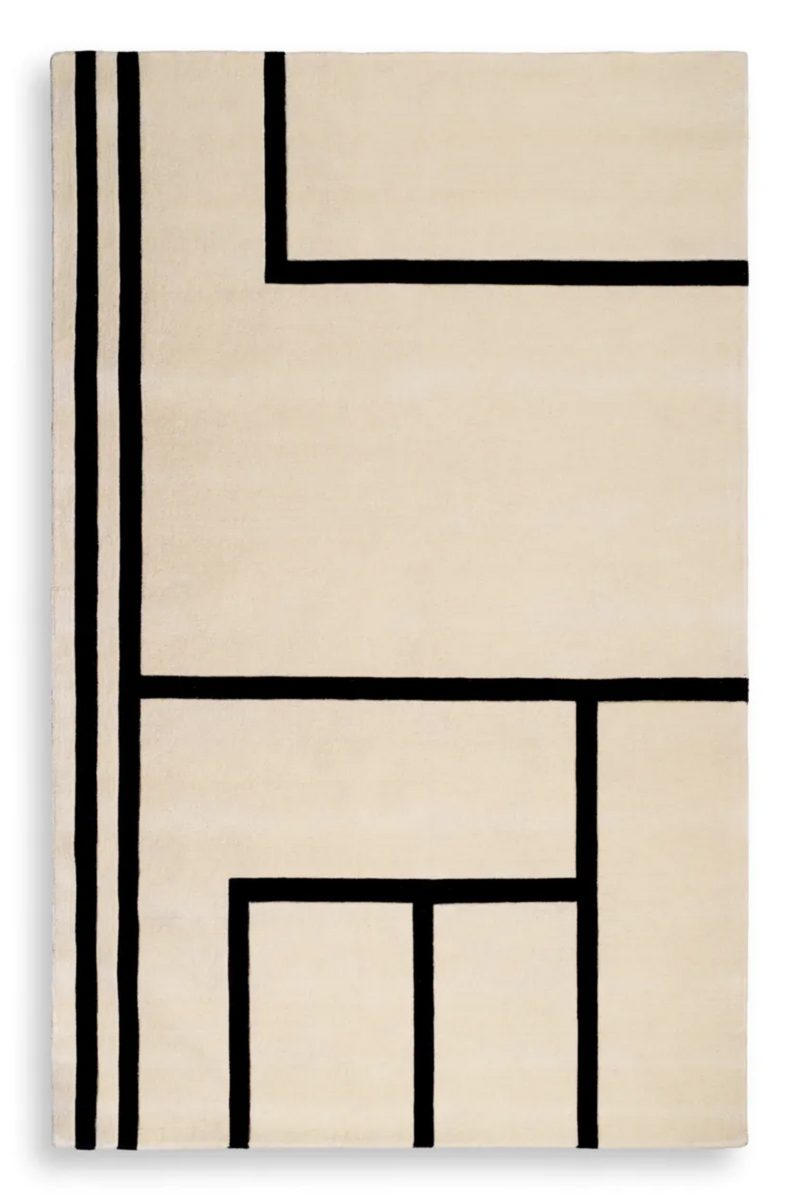 Off White Geometrical Wool Rug 10' x 13' | Eichholtz Omar | Oroatrade.com