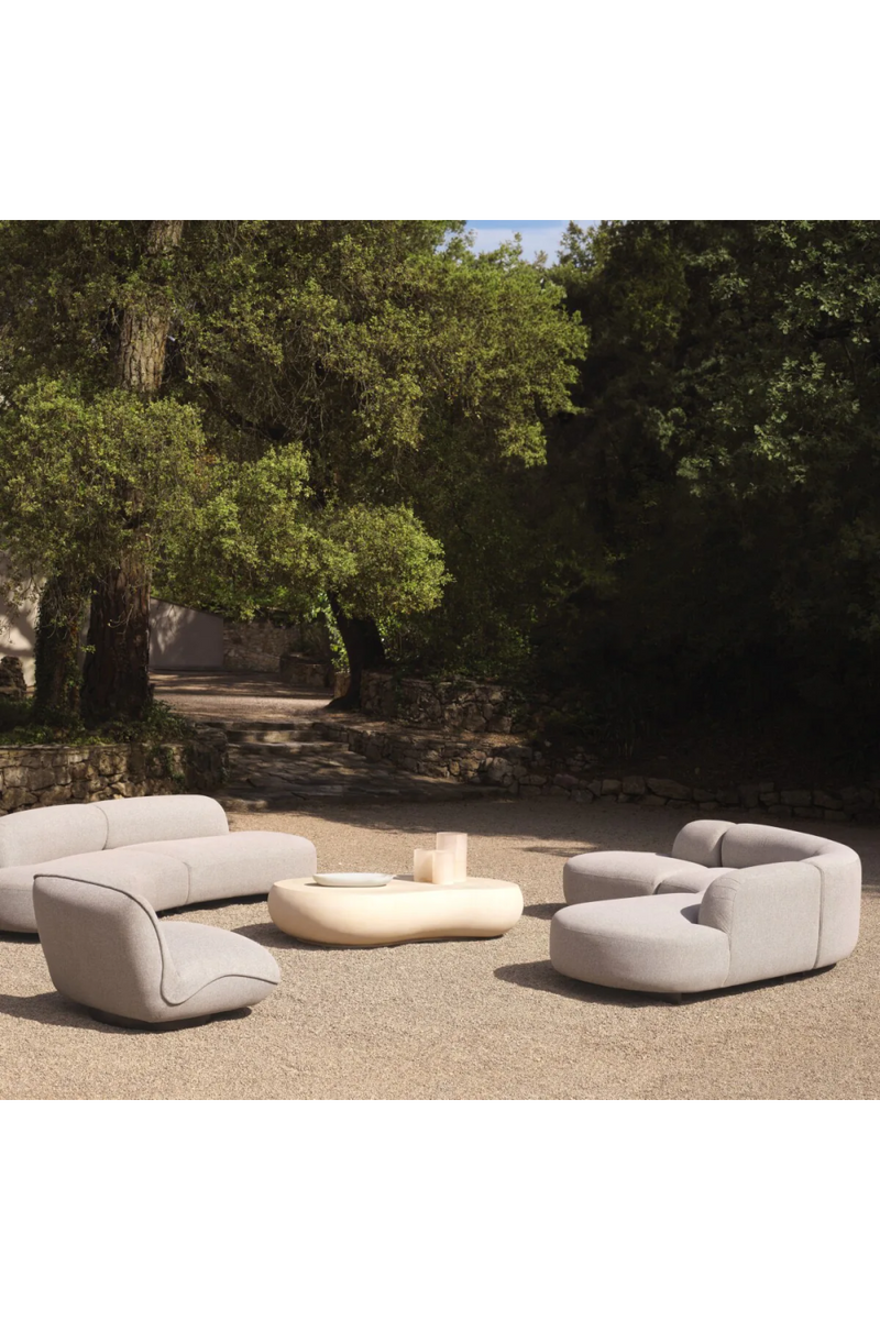 Light Gray Curved Outdoor Sofa | Eichholtz Björn