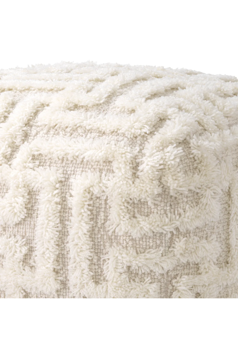 White Wool Maze Stool | Eichholtz Amphion | Oroatrade.com