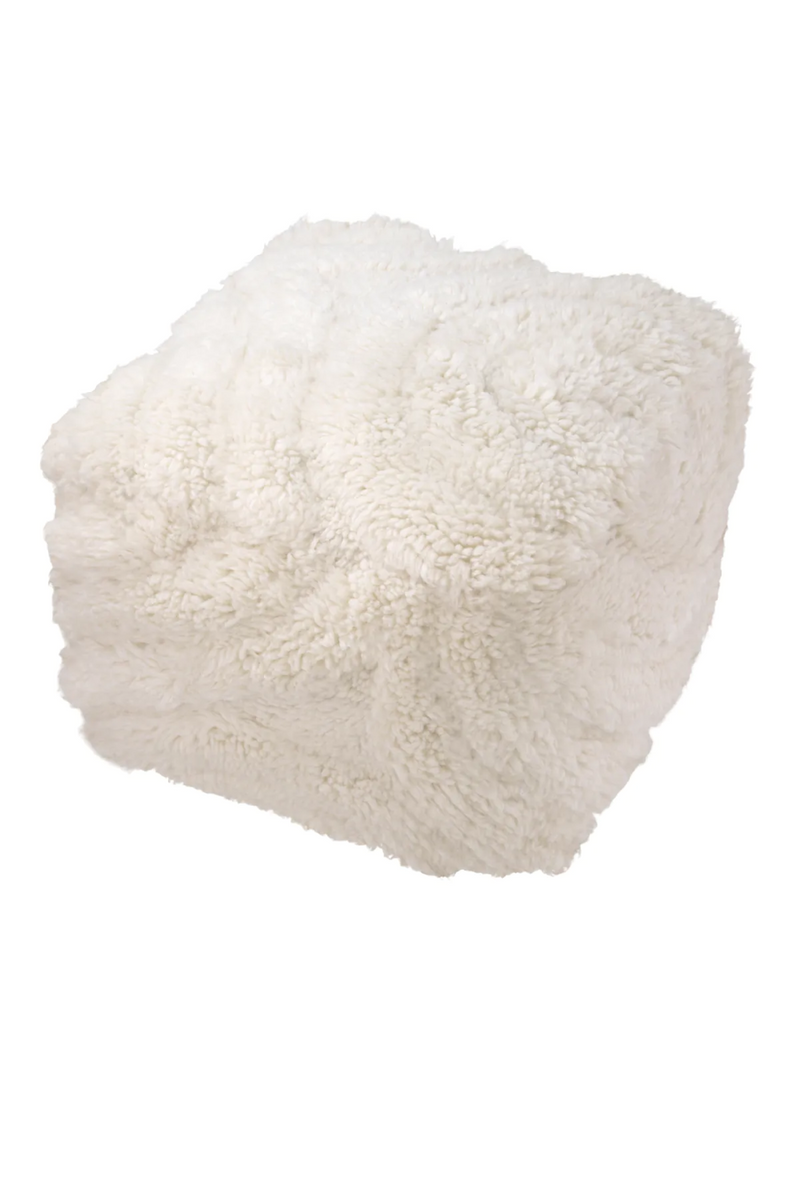 White Hand-Tufted Wool Stool | Eichholtz Andres | Oroatrade.com