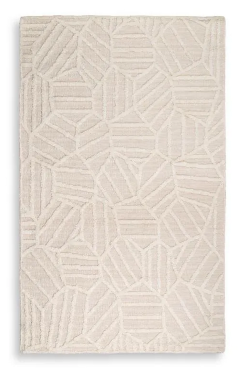 Cream Handwoven Wool Carpet | Eichholtz San Juan | Oroatrade.com