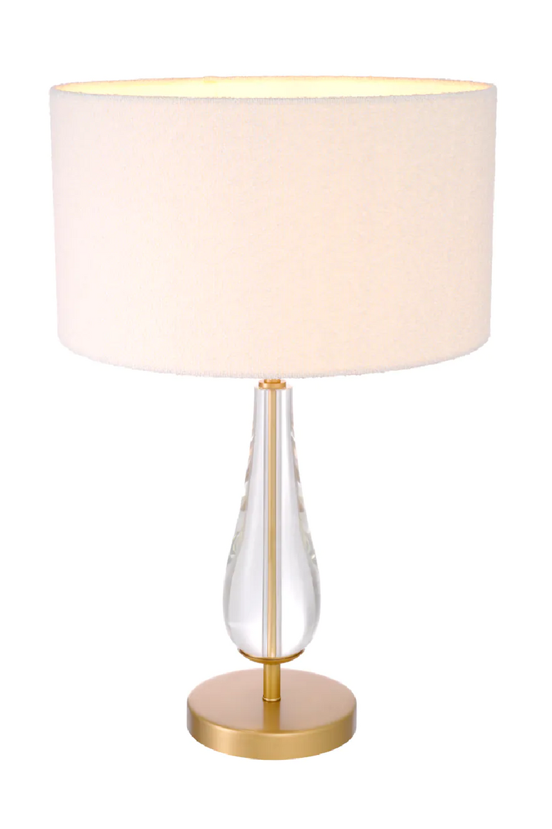 White Bouclé Shade Table Lamp | Eichholtz Stilla | Oroatrade.com