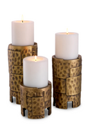 Vintage Brass Candle Holder Set (3) | Eichholtz Laurentios | Oroatrade.com