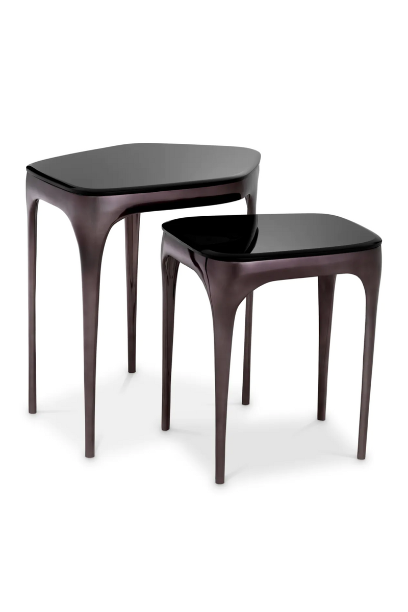 Black Glass Nesting Side Tables (2) | Eichholtz Deacon | Oroatrade.com