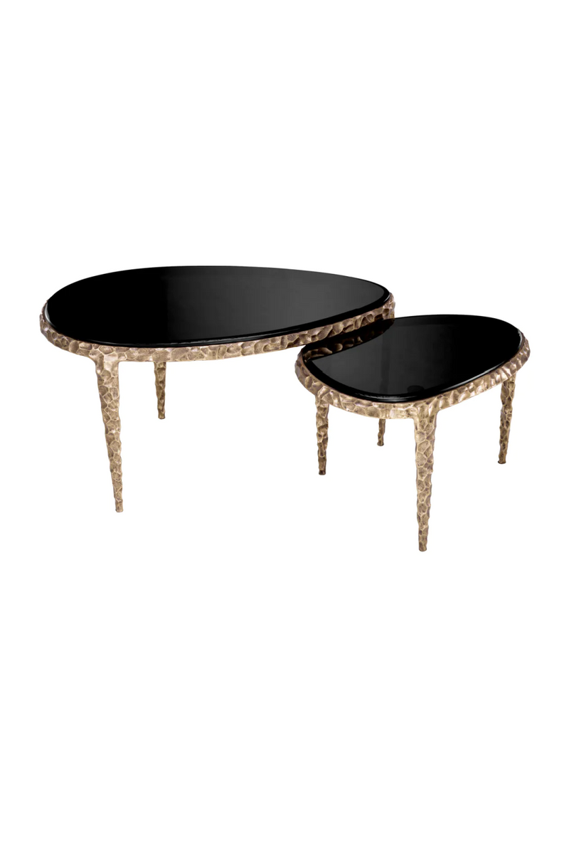 Textured Brass Nesting Side Tables (2) | Eichholtz Livana | Oroatrade.com