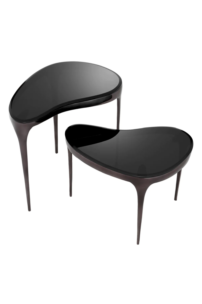 Black Bevelled Glass Side Tables (2) | Eichholtz Zena | Oroatrade.com