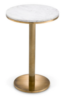 White Marble Pedestal Side Table | Eichholtz Tavolara | Oroatrade.com