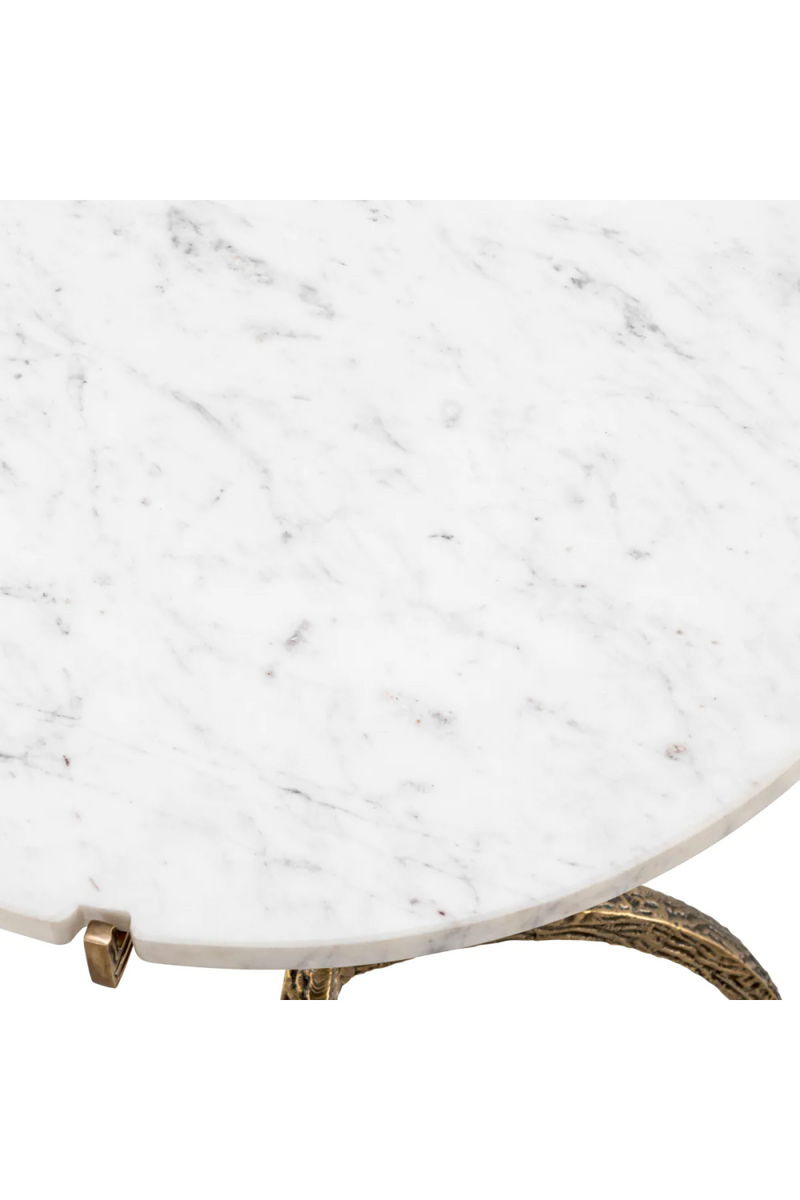 White Marble Round Dining Table | Eichholtz Cortina | Oroatrade.com