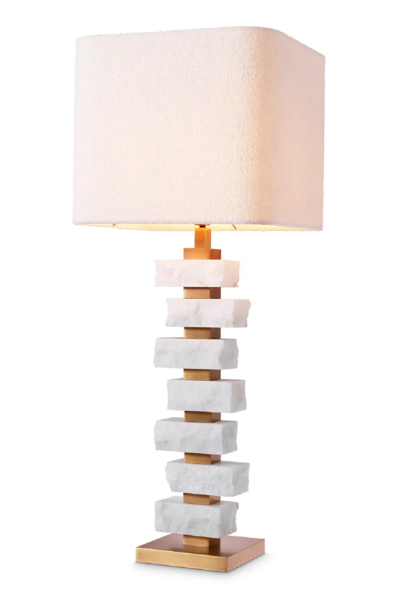 Rough White Marble Table Lamp L | Eichholtz Amber | Oroatrade.com
