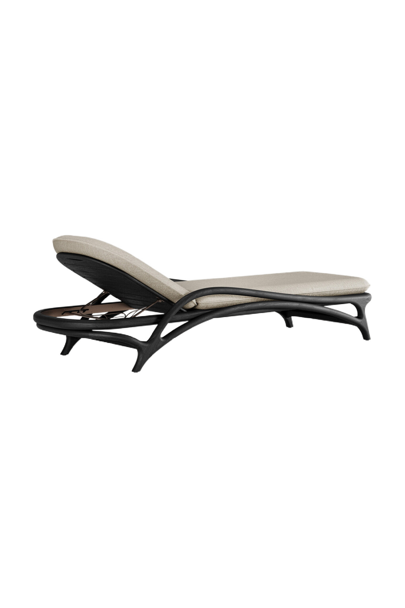 Adjustable Varnished Teak Outdoor Lounger | Ethnicraft Zen | Oroatrade.com