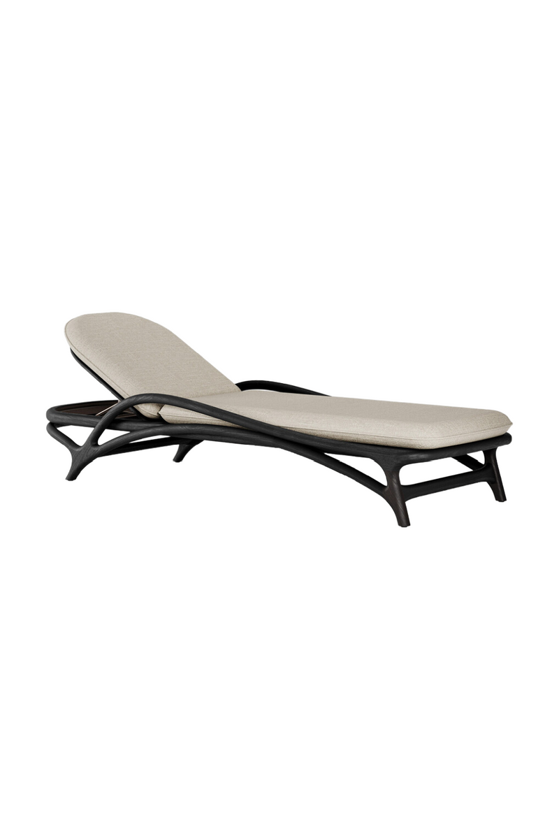 Adjustable Varnished Teak Outdoor Lounger | Ethnicraft Zen | Oroatrade.com