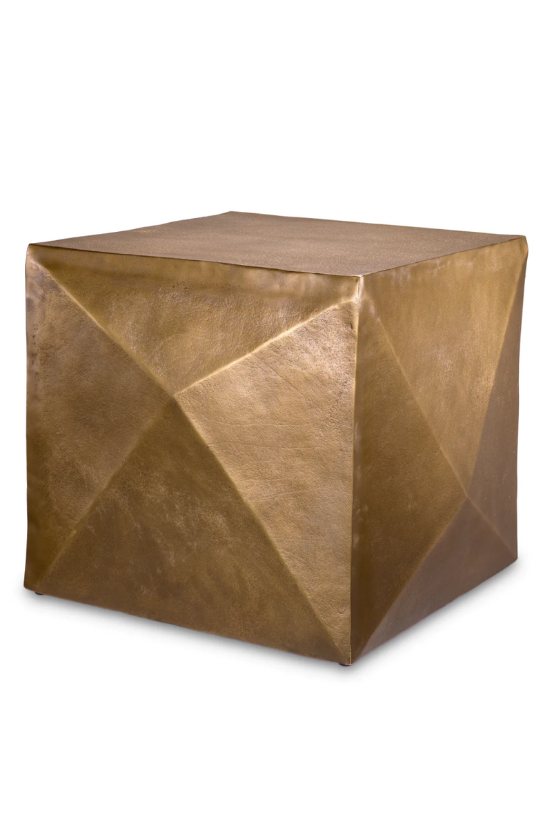 Antique Brass Faceted Side Table | Eichholtz Maratea | Oroatrade.com