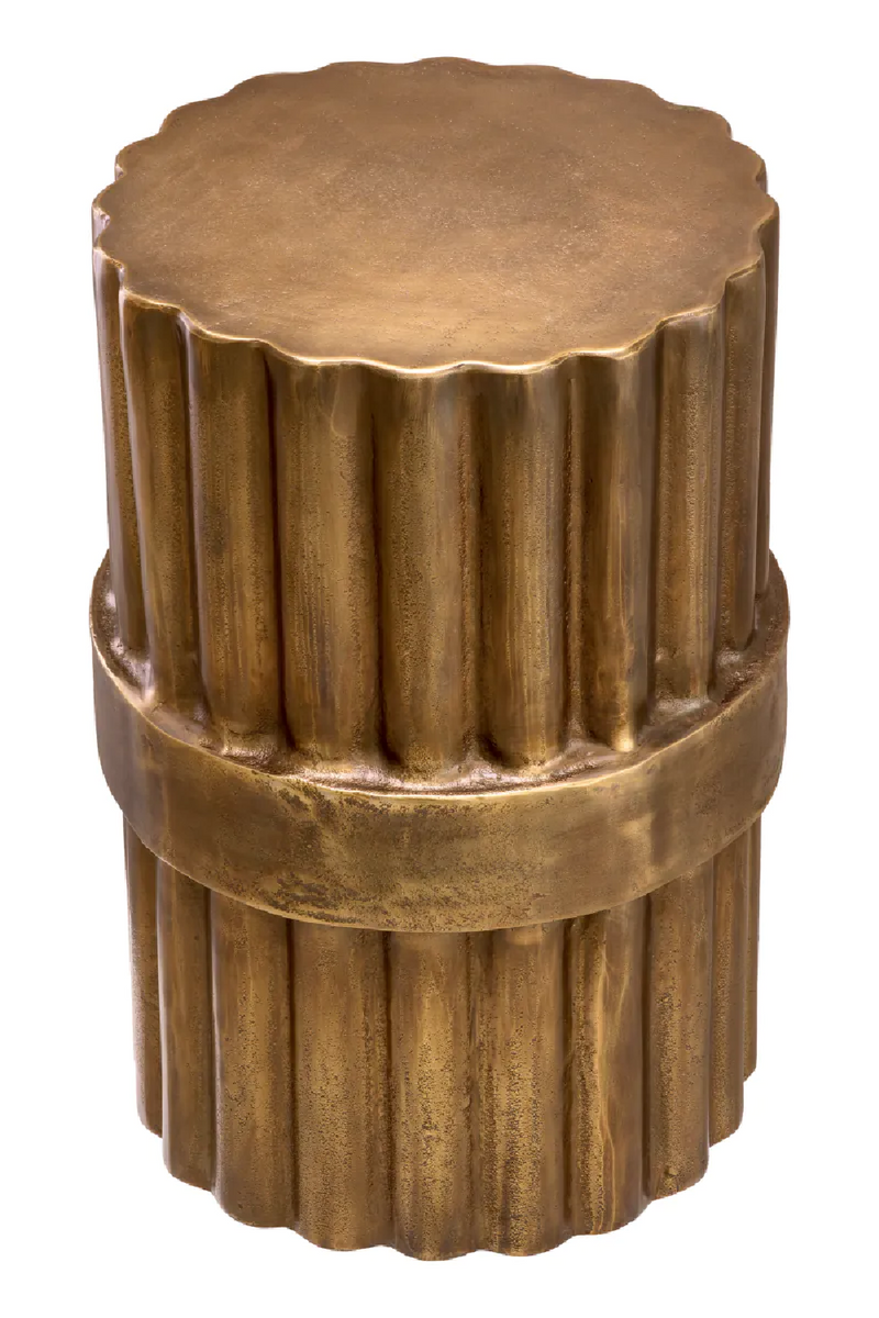 Antique Brass Fluted Side Table | Eichholtz Padua | Oroatrade.com