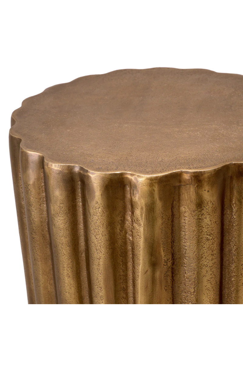 Antique Brass Fluted Side Table | Eichholtz Padua | Oroatrade.com