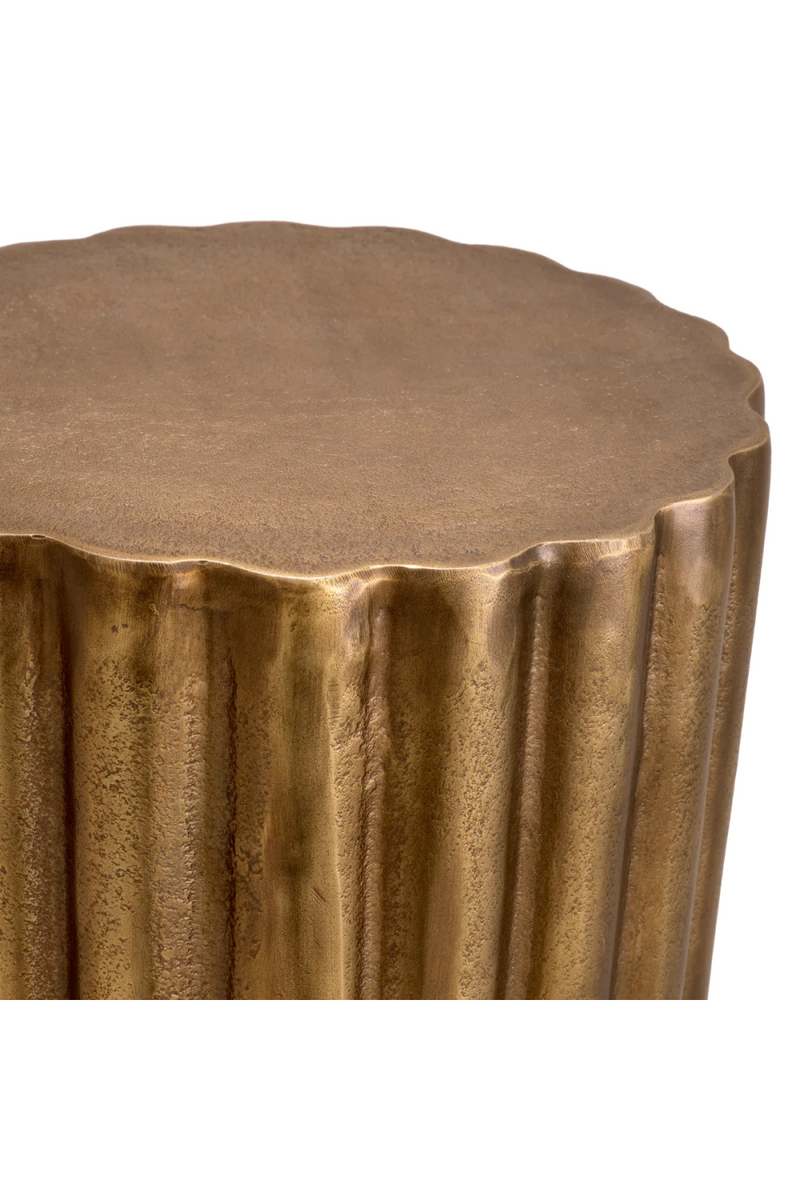 Antique Brass Fluted Side Table | Eichholtz Padua | Oroatrade.com