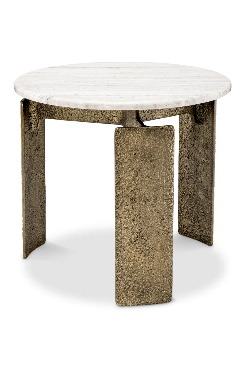Round Beige Marble Side Table | Eichholtz Bodega | Oroatrade.com
