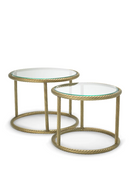 Vintage Brass Round Side Tables (2) | Eichholtz Addison | Oroatrade.com