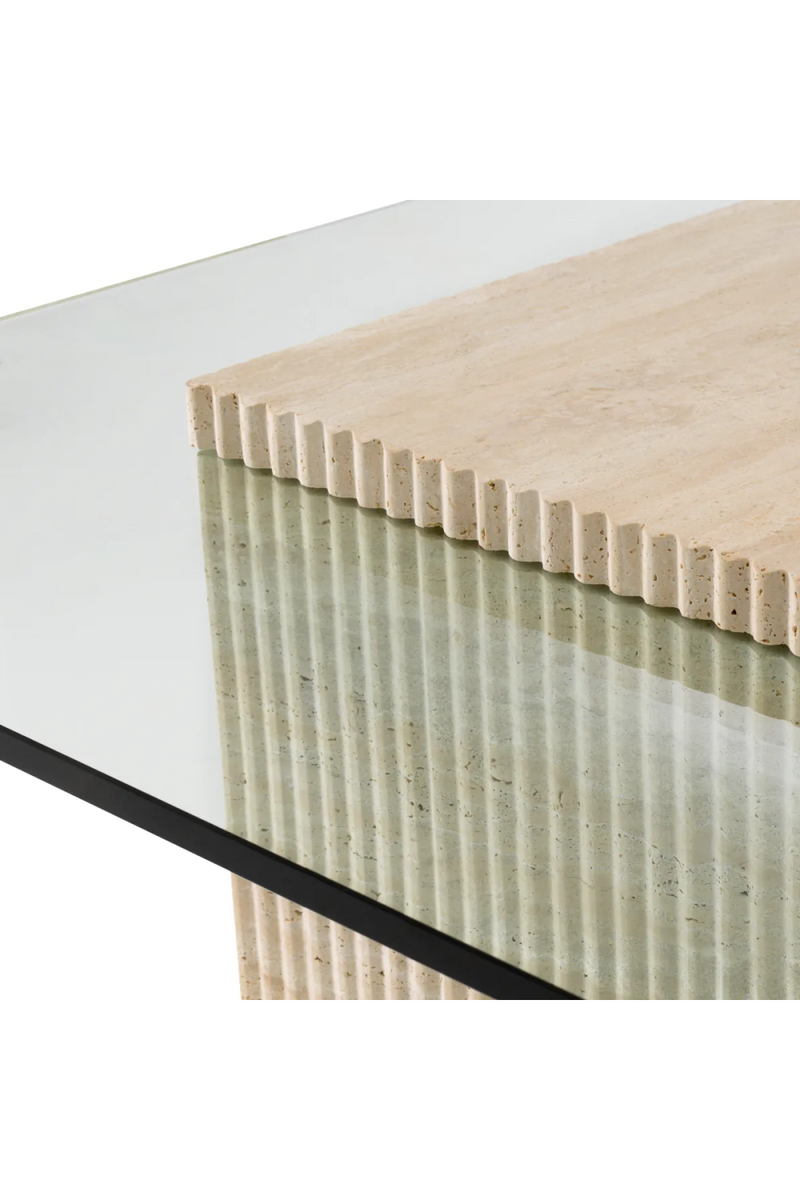Square Travertine Pedestal Coffee Table | Eichholtz Brindisi | Oroatrade.com