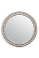 Gray Leather Round Mirror | Eichholtz Bastioni | Oroatrade.com