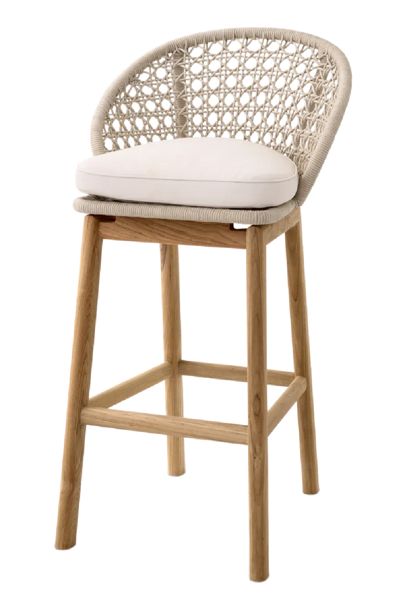 Cream Weave Outdoor Counter Stool | Eichholtz Trinity | Oroatrade.com