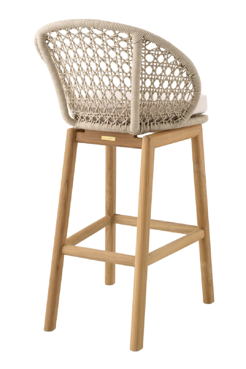 Cream Weave Outdoor Bar Stool | Eichholtz Trinity | Oroatrade.com