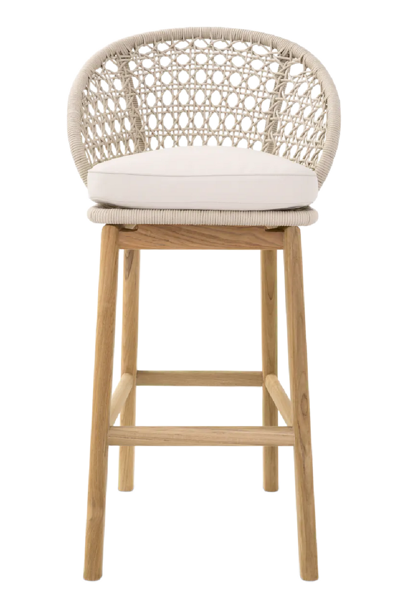 Cream Weave Outdoor Bar Stool | Eichholtz Trinity | Oroatrade.com