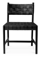 Woven Black Leather Dining Chair | Eichholtz Tiberio | Oroatrade.com