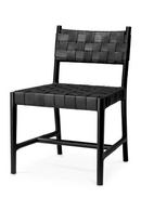 Woven Black Leather Dining Chair | Eichholtz Tiberio | Oroatrade.com